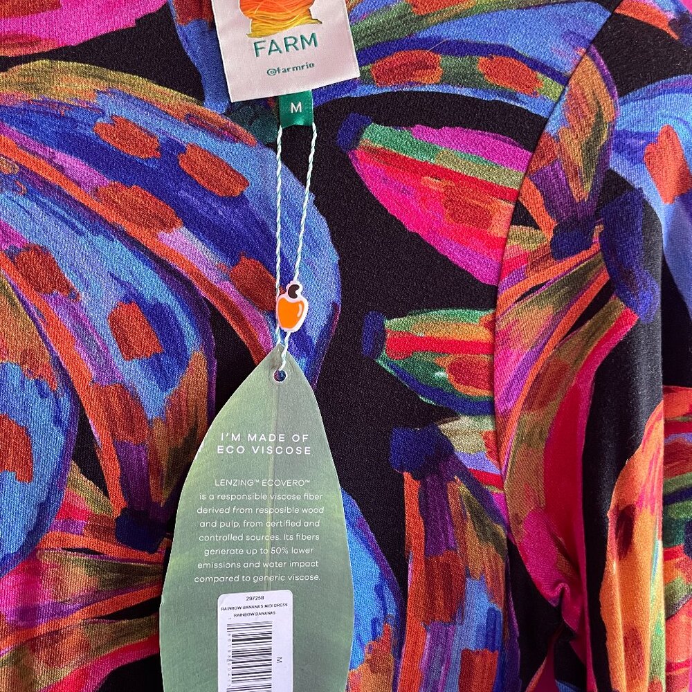 FARM Rio Bodycon colorful bananas midi dress